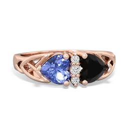 Tanzanite Celtic Knot Double Heart 14K Rose Gold ring R5040