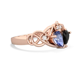 Tanzanite 'One Heart' Celtic Knot Claddagh 14K Rose Gold ring R5322