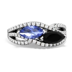 Tanzanite Diamond Rivers 14K White Gold ring R3070