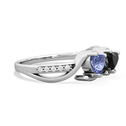 Tanzanite Side By Side 14K White Gold ring R3090