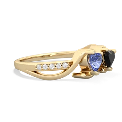 Tanzanite Side By Side 14K Yellow Gold ring R3090