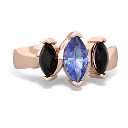 Tanzanite Three Peeks 14K Rose Gold ring R2433