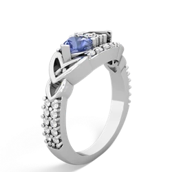 Tanzanite Sparkling Celtic Knot 14K White Gold ring R2645