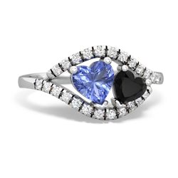 Tanzanite Mother And Child 14K White Gold ring R3010