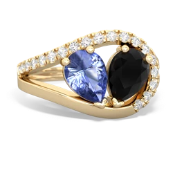 Tanzanite Nestled Heart Keepsake 14K Yellow Gold ring R5650