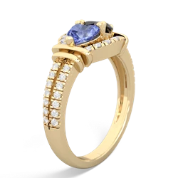 Tanzanite Art-Deco Keepsake 14K Yellow Gold ring R5630