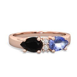 Tanzanite Pear Bowtie 14K Rose Gold ring R0865