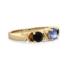 Tanzanite Hugs And Kisses 14K Yellow Gold ring R5016