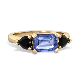 Tanzanite Three Stone 14K Yellow Gold ring R5235