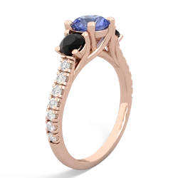 Tanzanite Pave Trellis 14K Rose Gold ring R5500