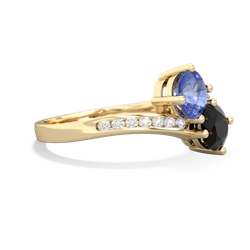 Tanzanite Channel Set Two Stone 14K Yellow Gold ring R5303