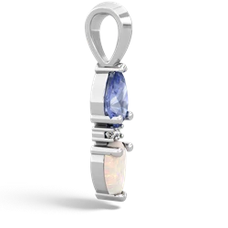 Tanzanite Bowtie Drop 14K White Gold pendant P0865