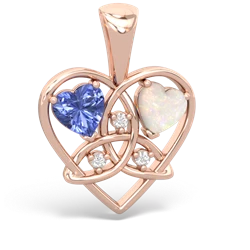 Tanzanite Celtic Trinity Heart 14K Rose Gold pendant P5331