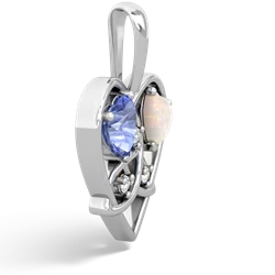 Tanzanite Celtic Trinity Heart 14K White Gold pendant P5331