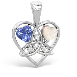 Tanzanite Celtic Trinity Heart 14K White Gold pendant P5331