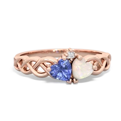 Tanzanite Heart To Heart Braid 14K Rose Gold ring R5870