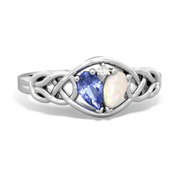 Tanzanite Celtic Love Knot 14K White Gold ring R5420