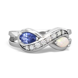 Tanzanite Diamond Infinity 14K White Gold ring R5390