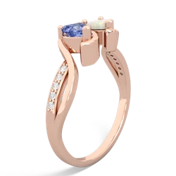 Tanzanite Side By Side 14K Rose Gold ring R3090