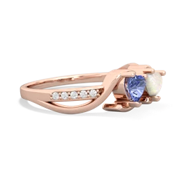 Tanzanite Side By Side 14K Rose Gold ring R3090