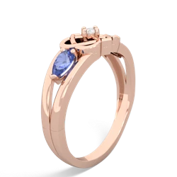 Tanzanite Hearts Intertwined 14K Rose Gold ring R5880