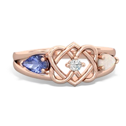 Tanzanite Hearts Intertwined 14K Rose Gold ring R5880