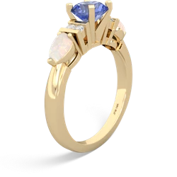 Tanzanite 6Mm Round Eternal Embrace Engagement 14K Yellow Gold ring R2005