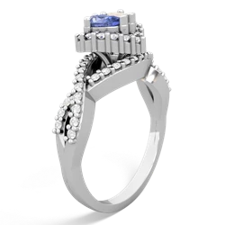 Tanzanite Diamond Twist 'One Heart' 14K White Gold ring R2640HRT