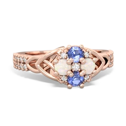 Tanzanite Celtic Knot Cluster Engagement 14K Rose Gold ring R26443RD