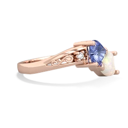 Tanzanite Snuggling Hearts 14K Rose Gold ring R2178