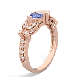 Tanzanite Diamond Butterflies 14K Rose Gold ring R5601