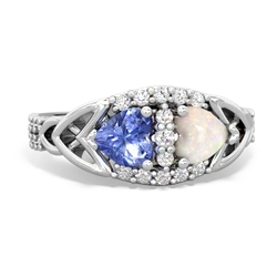 Tanzanite Sparkling Celtic Knot 14K White Gold ring R2645