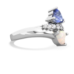 Tanzanite Heart To Heart 14K White Gold ring R2064