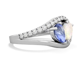 Tanzanite Nestled Heart Keepsake 14K White Gold ring R5650