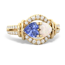 Tanzanite Art-Deco Keepsake 14K Yellow Gold ring R5630