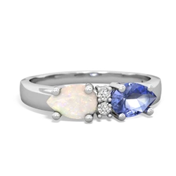 Tanzanite Pear Bowtie 14K White Gold ring R0865