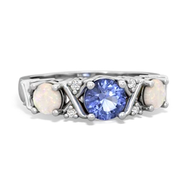 Tanzanite Hugs And Kisses 14K White Gold ring R5016