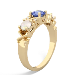 Tanzanite Hugs And Kisses 14K Yellow Gold ring R5016