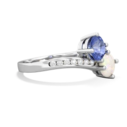 Tanzanite Channel Set Two Stone 14K White Gold ring R5303