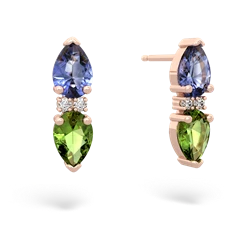 Tanzanite Bowtie Drop 14K Rose Gold earrings E0865