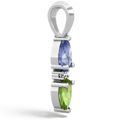 Tanzanite Bowtie Drop 14K White Gold pendant P0865