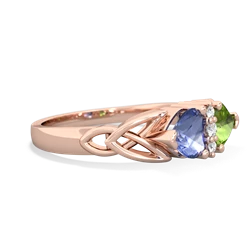 Tanzanite Celtic Knot Double Heart 14K Rose Gold ring R5040