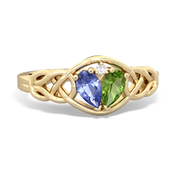 Tanzanite Celtic Love Knot 14K Yellow Gold ring R5420