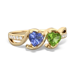 Tanzanite Side By Side 14K Yellow Gold ring R3090