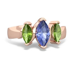 Tanzanite Three Peeks 14K Rose Gold ring R2433