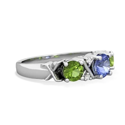 Tanzanite Hugs And Kisses 14K White Gold ring R5016