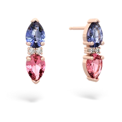 Tanzanite Bowtie Drop 14K Rose Gold earrings E0865