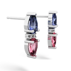 Tanzanite Bowtie Drop 14K White Gold earrings E0865