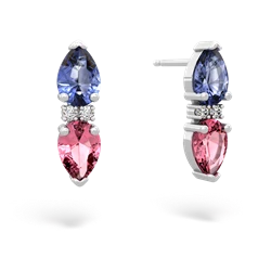 Tanzanite Bowtie Drop 14K White Gold earrings E0865