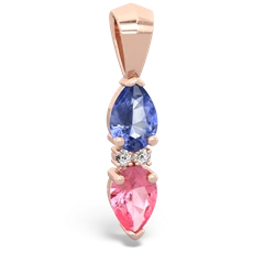 Tanzanite Bowtie Drop 14K Rose Gold pendant P0865